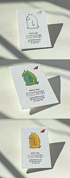 甜蜜画报凸版与手绘水彩名片： 