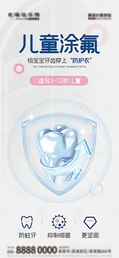 儿童牙齿涂氟海报-源文件分享-ywjfx.cn