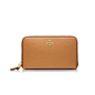 超值包邮！tory robinson PEBBLED LARGE ZIP CONTINENTAL WALLET