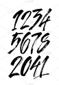 白色背景,画笔,墨水,数字,丙稀画,字母表次序,文字,背景分离,字母,数字1