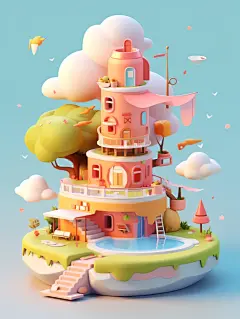 wanggangtie_Book_Island_Cute_and_Fantastic_Style_C4D_Toy_Sculpt_fcc78102-35b3-49bb-ad39-d7e2eded9470