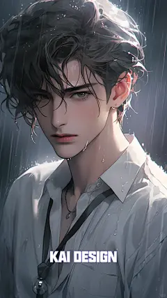03帅哥壁纸插画｜暴雨情节