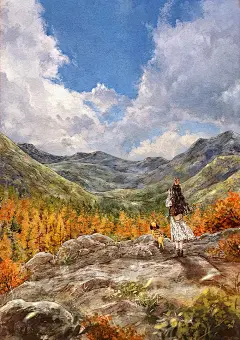 秋天来了多少？来到山林里，登高远眺，秋日美景尽在眼底… ~ 来自韩国插画家Aeppol 的「森林女孩日记-2019」系列插画。 -大作