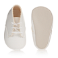 White Pre-Walker Boots : White traditional pre-walker boots for little boys and girls by Early Days Baypods, made in soft faux leather. They have a flexible sole and a comfortable lightly padded insole, with a scalloped edge and laces to fasten. 
