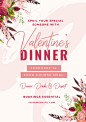 Valentines Day Dinner Floral Template