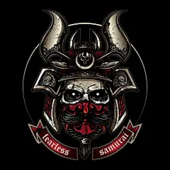 日本武士武将骷髅头盔面具插画矢量图设计素材