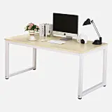 香可 台式电脑桌 笔记本书桌 简约办公桌120*60*75cm白枫+白架