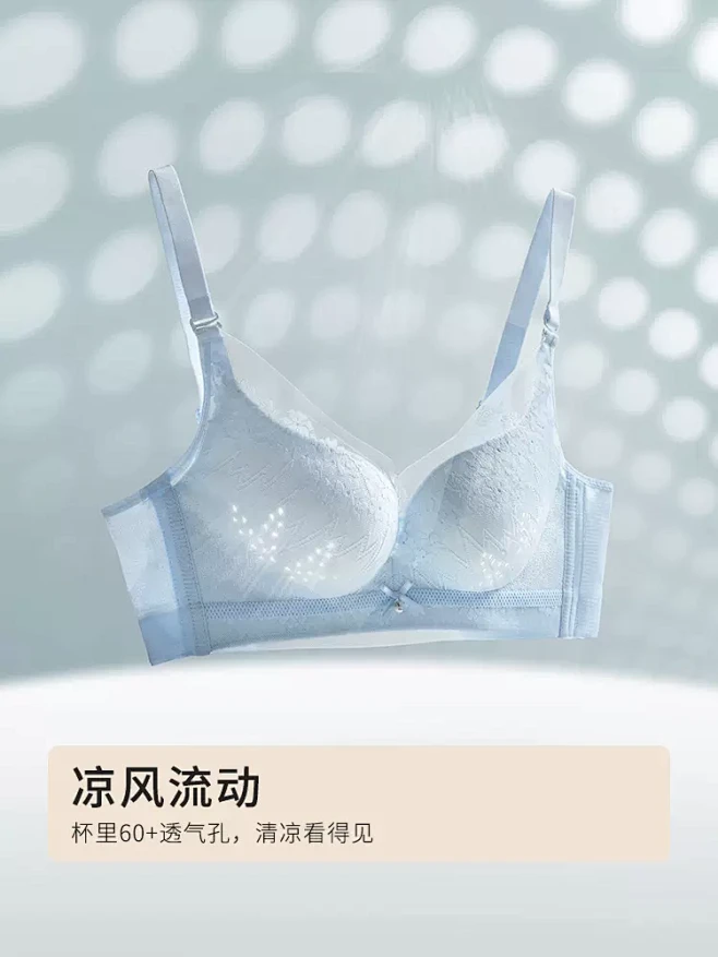 【周笔畅同款】23新品都市丽人凉感洞洞杯软支撑蕾丝透气内衣文胸-tmall-花瓣网