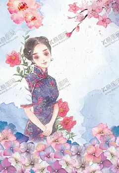 旗袍女子 【酷图网】古风美人,国潮女人,穿旗袍美女,美女和花,花边,花框,玫瑰花,80年代,70年代,60年代,富家子女,大户女子,大富女子,穿旗袍的,女子,女人,女孩,歌舞厅,明星,时尚,时髦,年轻,漂亮,国潮,手绘,绘画,彩绘,中国风,国民女子,民国美女,旗袍插画,旗袍美女,旗袍美人,插画