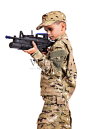 Young soldier with rifle