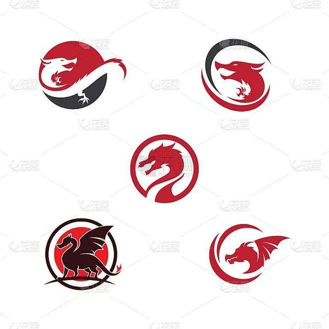 龙矢量图标插图素材-花瓣网