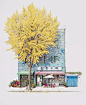 街头的小便利店，充满了生活气息| 朝鲜艺术家Me Kyeoung Lee ​​​​