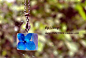 【手作】植物标本 蓝色绣球花紫阳花 透明树脂 方形项链-淘宝网