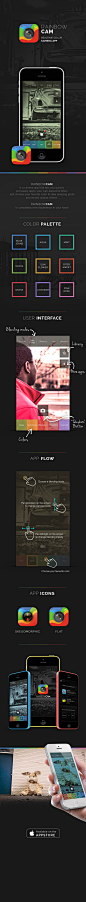 RainbowCam App : rainbowCam is a camera app that lets you quickly and easily apply your own awesome filters. Just choose your favorite color to take amazing photo and record unique videos. rainbowCam is completely new experience in your hand!