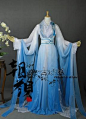 【朝颜】独家！蓝白渐变女古装古风COS“鸢尾” 君拂姜沉鱼白浅等-淘宝网