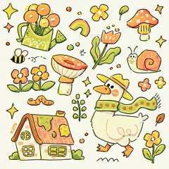 小鸭子丨贴纸丨附线稿