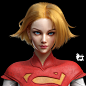 General 1920x1920 Chen Cunkou CGI women Supergirl blonde blue eyes short hair portrait