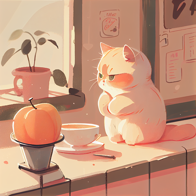 cute peach cat at a ...