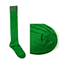 外贸 少见的三条杠正绿色棉线长筒袜 显瘦竖条纹袜口带横杠-淘宝网