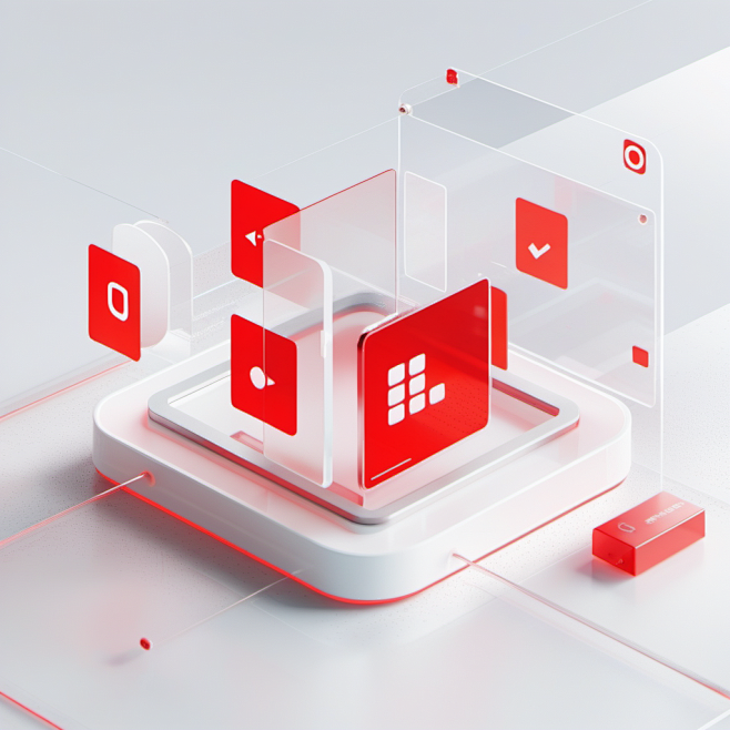 3d 红 icon 场景 科技