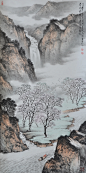 马骏作品  春晚绿野秀 岩高白云屯