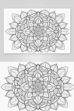 古风花朵复古花纹矢量图