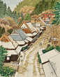 【辻本洋太郎日本乡村风景水彩】
私藏一座村庄 私藏一群人
在潜意识中重建和复活 。
