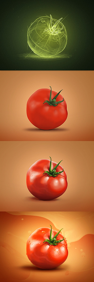 写实西红柿图标UI