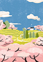 #植物与春天# 你是一树一树的花开~丨插画作者@舟蒲麦 ​​​​
