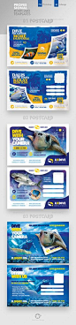 Ocean Diving Postcard Templates PSD, InDesign INDD