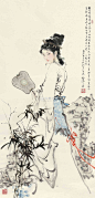 国画水墨画 美女