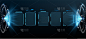 未来的矢量HUD界面屏幕设计。数码插图的编号标题。HUD UI GUI未来的用户界面屏幕元素设置。