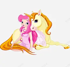 女孩和白马 页面网页 平面电商 创意素材