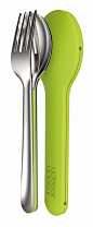 JOSEPH JOSEPH GoEat™ Space-saving stainless-steel cutlery set - Green 随行餐具刀叉勺 绿色 英国设计品 厨房餐桌(亚马逊自营商品, 由供应商配送) 【Joseph Joseph】 价格 报价 图片