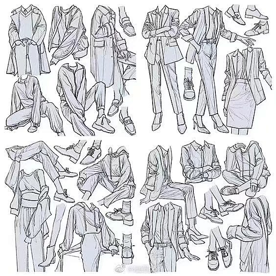 具有线条感的服饰绘制参考