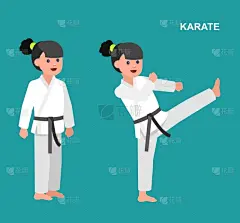 衣服,武术,和服,儿童,动画片,男孩,可爱的,柔道,制服,人