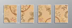 一套创意极简主义手绘复古中性色插图