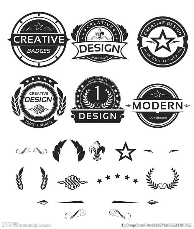 LOGO标签徽章模板-花瓣网