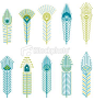 peacock feathers Royalty Free Stock Vector Art Illustration