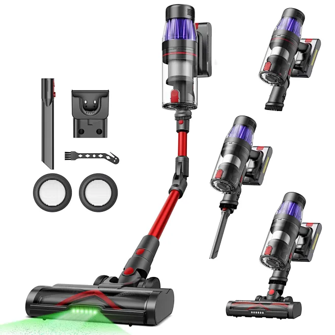 Aspirapolvere Senza Fili Powerffy Knight 10 - 550W, 45.000Pa, 60 Minuti Di Autonomia, Ultraleggero E Silenzioso