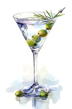 经典鸡尾酒插画素材