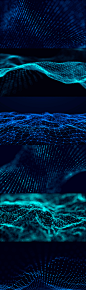 Wave of particles. Futuristic blue dots background with : Wave of particles. Futuristic blue dots background with a dynamic wave. Big data. 3d rendering.