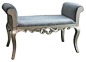 Celine Silver French Velvet Bench traditional bedroom benches