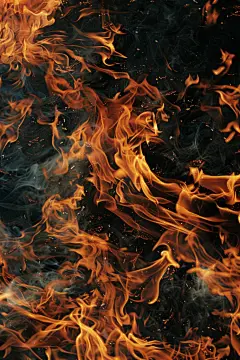 奔放的燃烧炙热火焰摄影图片