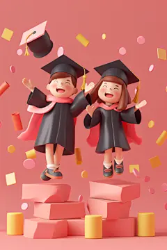 AI毕业季毕业生学生学士服人物模型-众图网