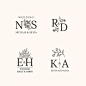 NS，RD，EH，KA，婚礼结婚字母logo标志矢量图素材