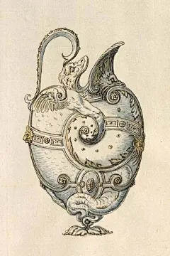 文艺复兴时期金银器，彩铅作品CCI中国动漫插画@北坤人素材