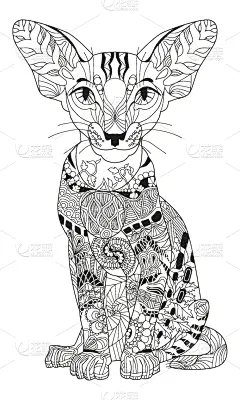 摆拍,猫,动物手,花边,可爱的,纯种犬,哺乳纲,绘制,复古