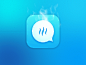 VaporChat Icon Design address book application vapor friends contacts facebook social network friends messenger communication animated ios icon chat logo smoke iphone app mark clean blue product logo brand identity