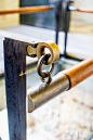 Scarpa Details. Brass. Wrought iron. Leather. Handrail. Museum barrier. Craft. Key puzzle piece connection.